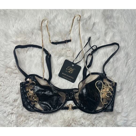 Honey Birdette CHHAYA🐍🖤 Gold and Black Snake Bra 30DDD - Picture 2 of 5